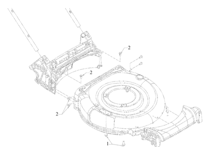 Deck Hardware Diagram and Parts List for 11A-A2BE752 2023 Yard Machines Lawn Mower